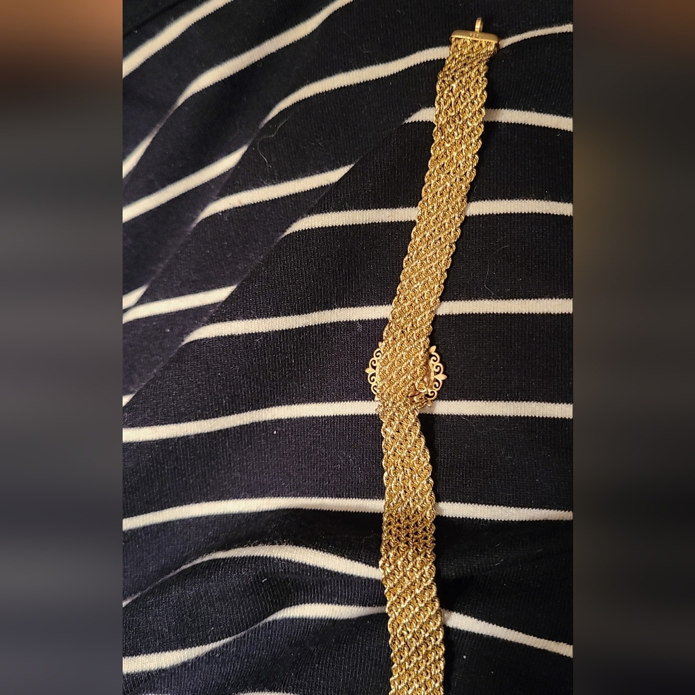 Tri-Color 14k, 8g Gold Rope Chains Angel Bracelet. Yellow, White, Rose Gold - Picture 8 of 12